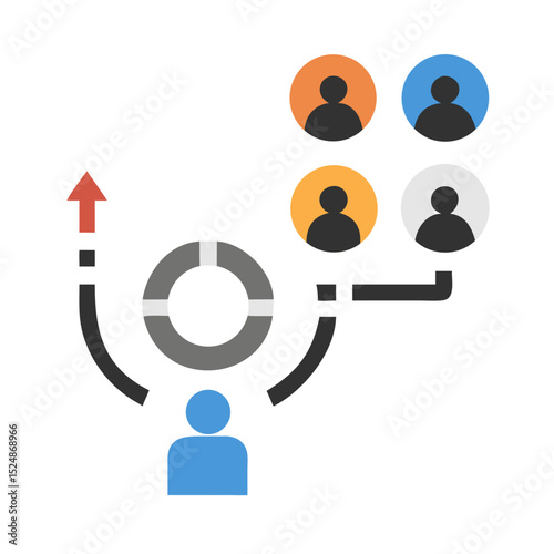 Business strategy & Customer Segmentation icons  Sales department, salesperson, prospect, conversion, sales report, marketing, sale funnel, lead generation, sales pitch and Solid, line vector icons 