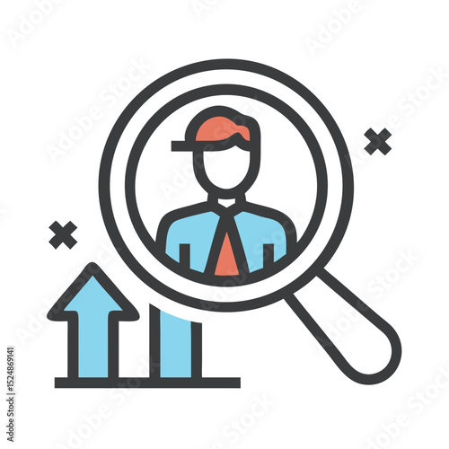 Business strategy & Customer Segmentation icons  Sales department, salesperson, prospect, conversion, sales report, marketing, sale funnel, lead generation, sales pitch and Solid, line vector icons 