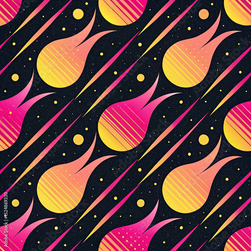 Abstract vibrant background pink yellow abstract gradient shape on black