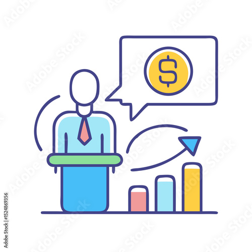 Business strategy & Customer Segmentation icons  Sales department, salesperson, prospect, conversion, sales report, marketing, sale funnel, lead generation, sales pitch and Solid, line vector icons 