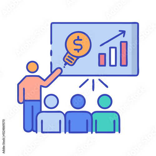 Business strategy & Customer Segmentation icons  Sales department, salesperson, prospect, conversion, sales report, marketing, sale funnel, lead generation, sales pitch and Solid, line vector icons 