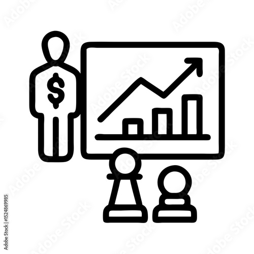 Business strategy & Customer Segmentation icons  Sales department, salesperson, prospect, conversion, sales report, marketing, sale funnel, lead generation, sales pitch and Solid, line vector icons 