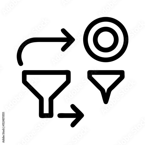 Business strategy & Customer Segmentation icons  Sales department, salesperson, prospect, conversion, sales report, marketing, sale funnel, lead generation, sales pitch and Solid, line vector icons 