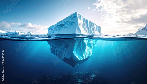 Majestic Iceberg: A Breathtaking Underwater View