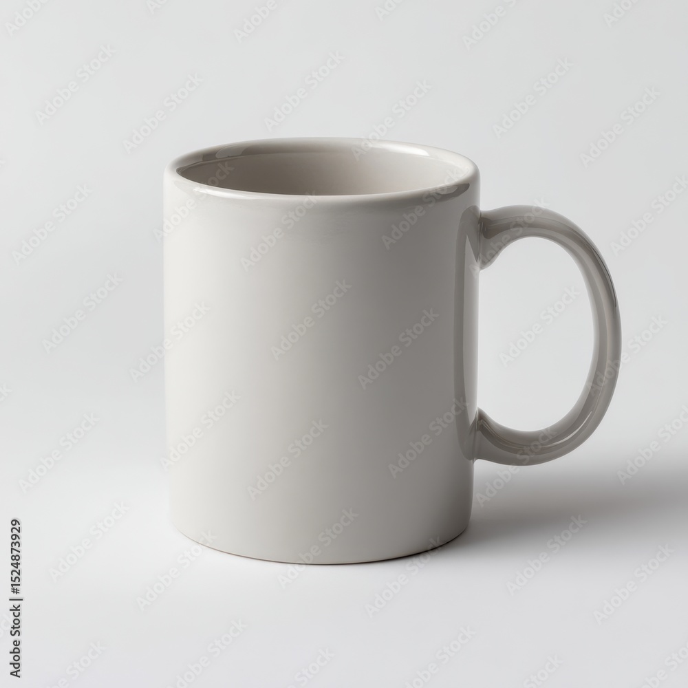 Fototapeta premium White Coffee Mug on Gray Background