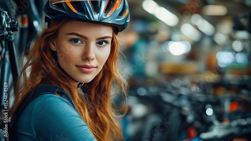 A beautiful girl in a cycling suit.