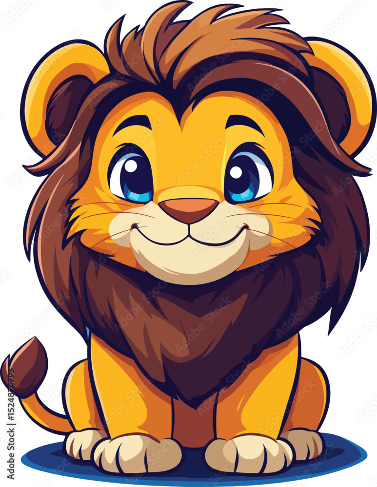 Obraz premium cute anime lionhead cartoon vector