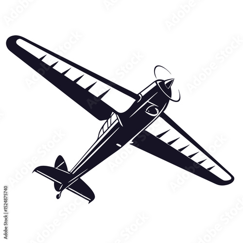 silhouette plane on white background