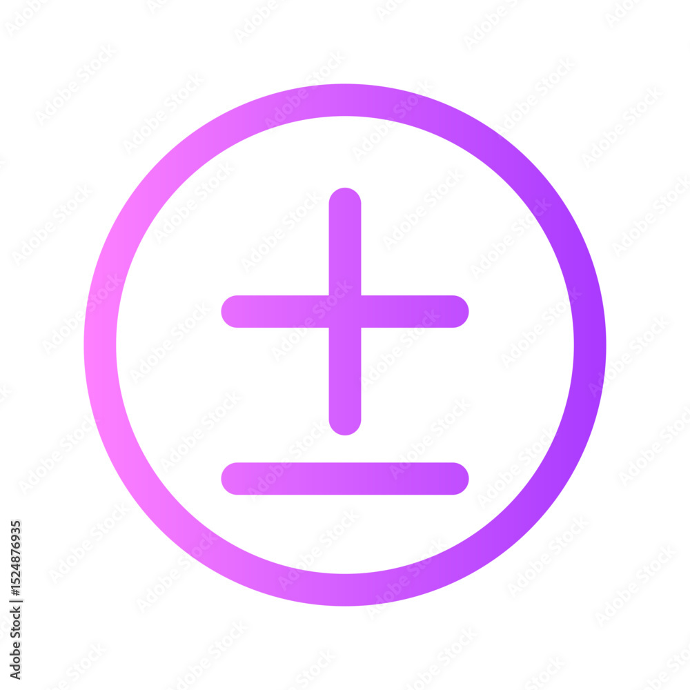 Fototapeta premium plus or minus gradient icon
