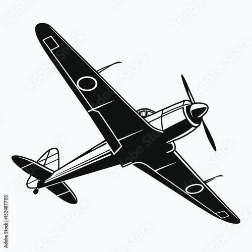 silhouette plane on white background