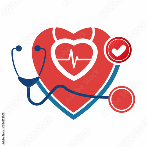 World Heart Day Vector with Medical and Wellness Icons on White Background