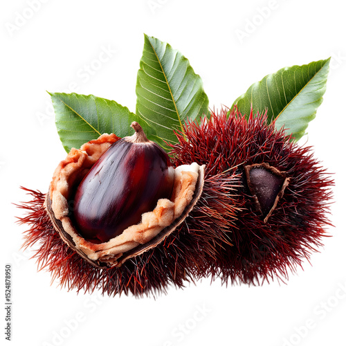 Sweet chestnuts fresh from the burr ready to eat delicious autumn harvest