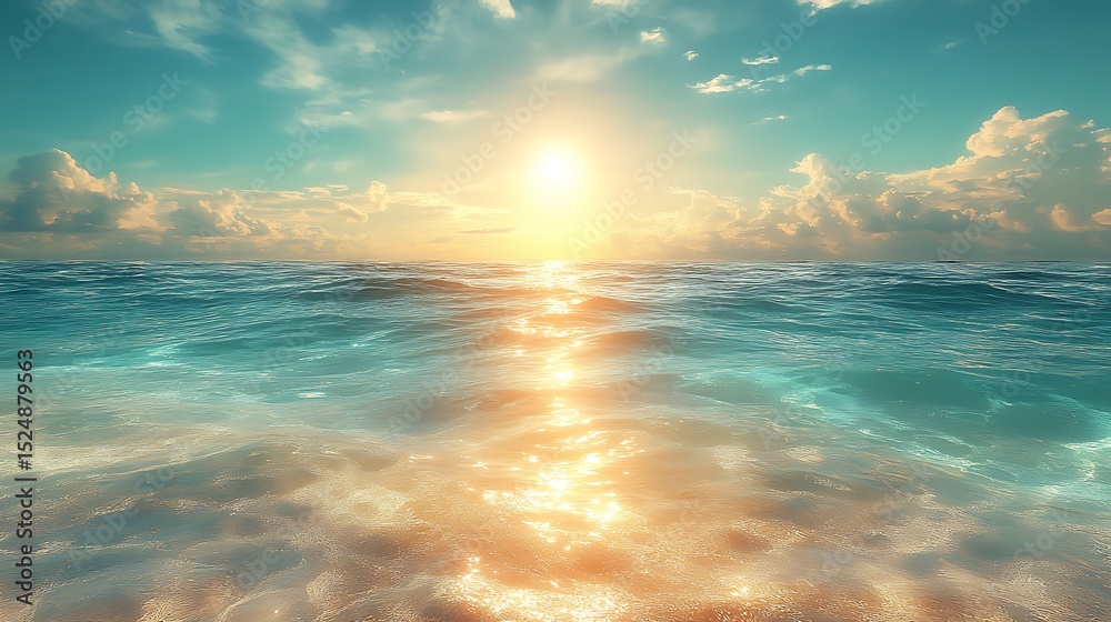 Obraz premium Sunrise over ocean landscape