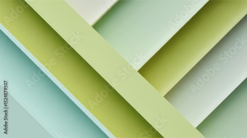 Abstract Minimalist Background with Diagonal Green Striped Patterns