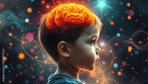 Childs brain activity, illustration