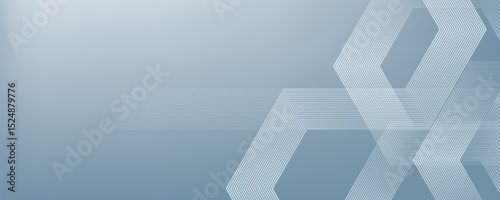 Digital abstract background hexagon lines on gray background. Futuristic digital network stripe line art design for poster, brochure, cover, website, banner