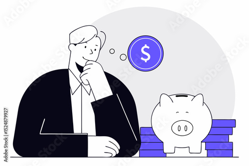 businessman saving money