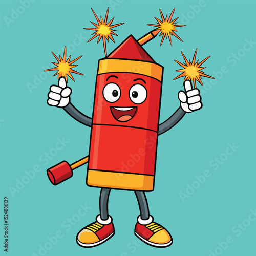Cheerful cartoon rocket character giving a thumbs up celebrating a joyful festive occasion