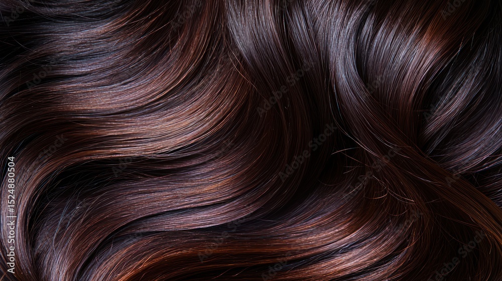 Fototapeta premium A brunette woman with deep, rich hair color