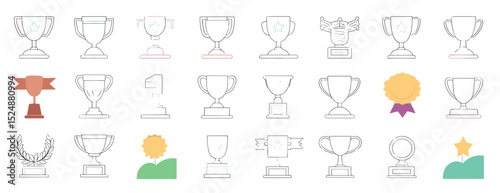 Collection of Awards: A visually captivating assortment of awards, each symbolizing distinct achievements, goals, and milestones. Representing recognition and triumph.