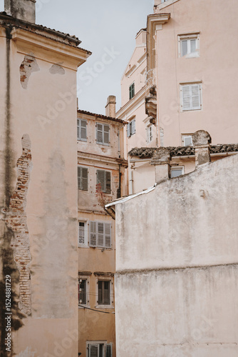 Weathered Buildings in Urban Alley