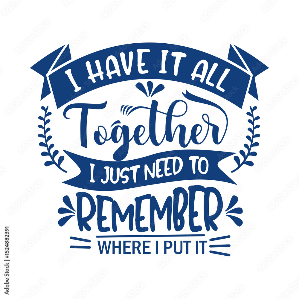 Obraz premium T-shirt design - blue decorative text design with inspirational quote on a black background image design