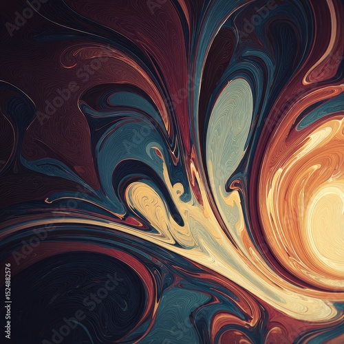 Swirling abstract artwork in rich, earthy tones
