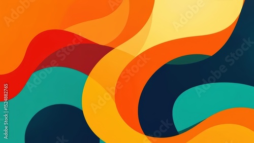 Abstract art Use a palette of warm color