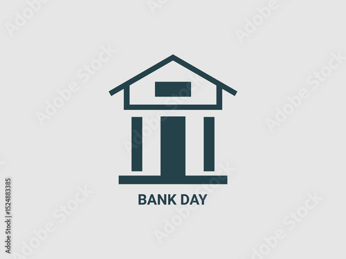 dark teal outline of a bank building