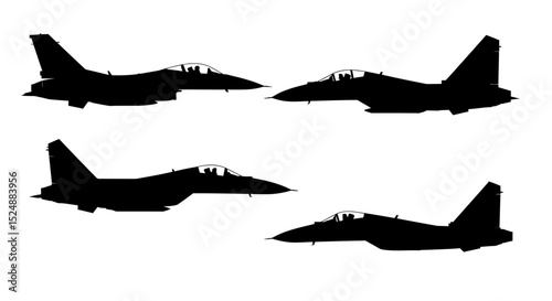 Jet Fighter F-16 Icon – Military Aircraft Vector with Dynamic Silhouette