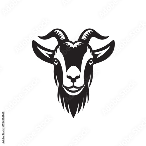 Goat silhouette black and white vector icon