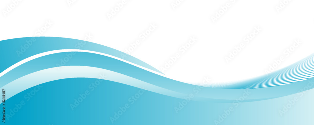 Obraz premium Blue and white business wave banner background. vector