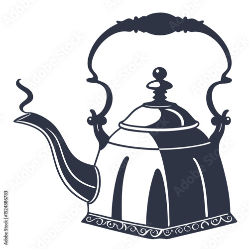 silhouette kettle on white background 