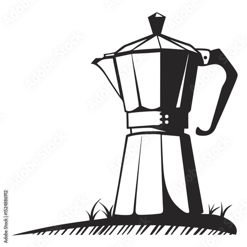 silhouette kettle on white background 