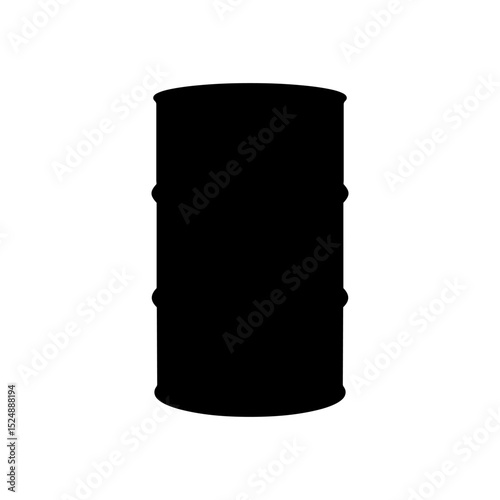 Oil drum silhouette vector flat illustration design.