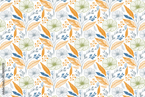 seamless flower sketch one line.doodle texture modern minimalism.trendy pattern wrapping paper design.home textile pillow cover fabric fashion.stylish nature floral simplicity

