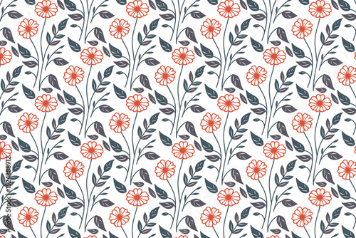 minimal floral texture repeat design.trendy seamless fabric flower pattern.wrapping paper nature home textile.table top one line fashion decoration.hand drawn pillow cover stylish

