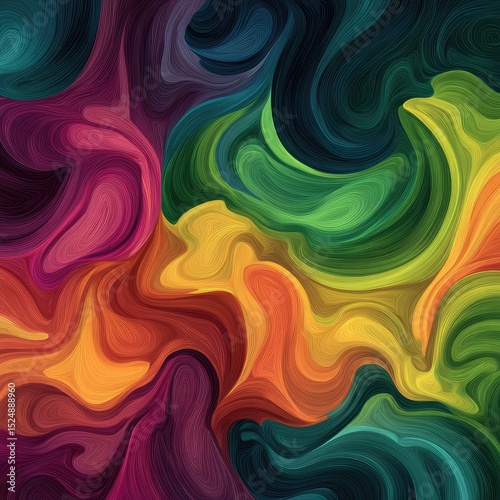 Abstract swirls of vibrant colors in a dynamic composition