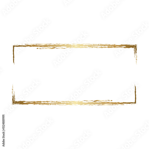 Gold Brush Stroke Rectangle Border Frame Design