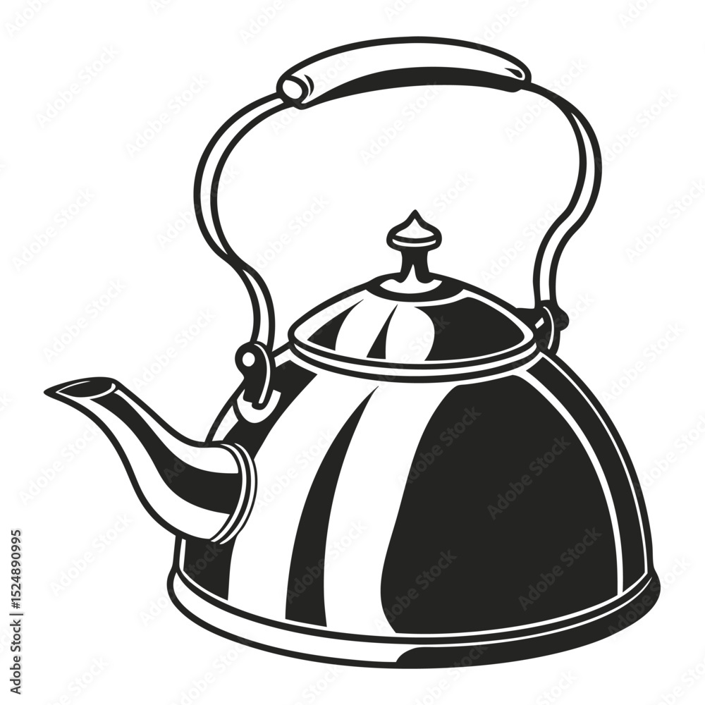 Obraz premium silhouette kettle on white background 