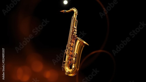 saxophone on black background