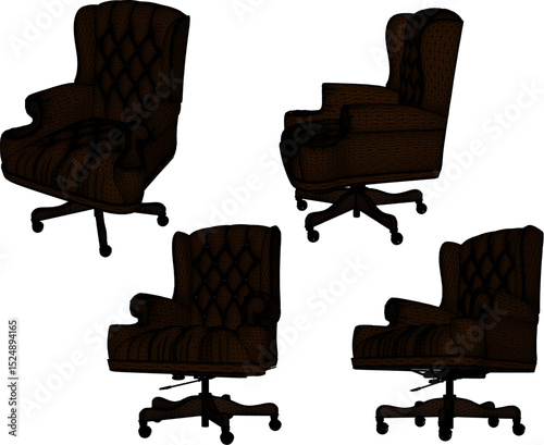 sketch vector illustration design of a swivel work casual sofa chair for office employee sitting 