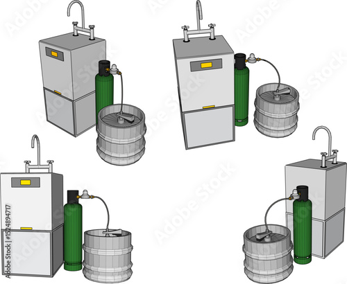 vector illustration design of beer machine for drinking in bar 