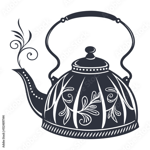 silhouette kettle on white background