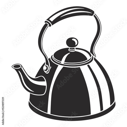 silhouette kettle on white background