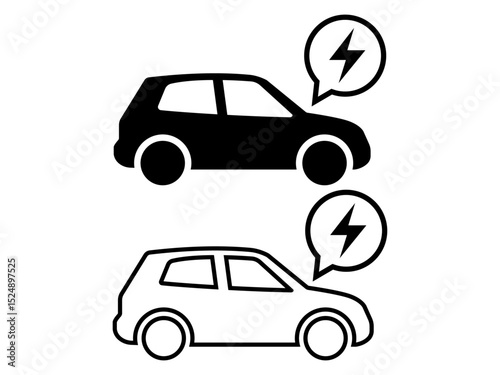 Electric Vehicle Icons  High-Quality Vector Graphics for Websites, Apps, and Designs. Download Free Black and White EV Car Illustrations for Projects.
