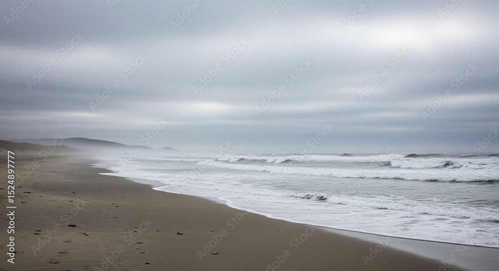 Muted beach under overcast skies Muted beach under overcast skies