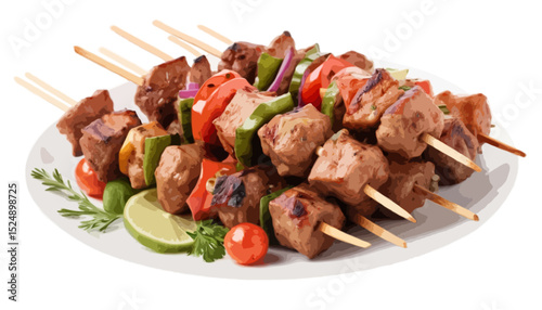  Shashlik isolated on transparent background