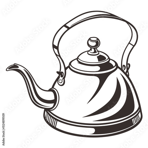 silhouette kettle on white background