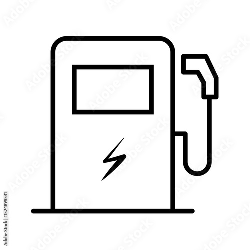  gas station icon white on background